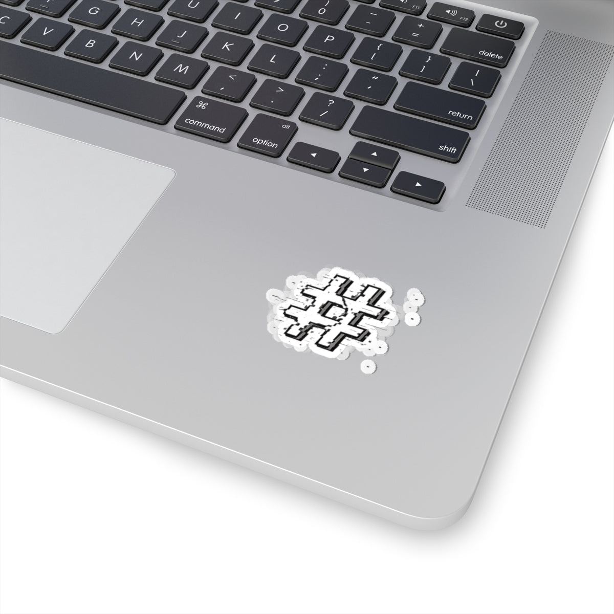 Glitch Hashtag Sticker — Trendy Laptop & Phone Decal
