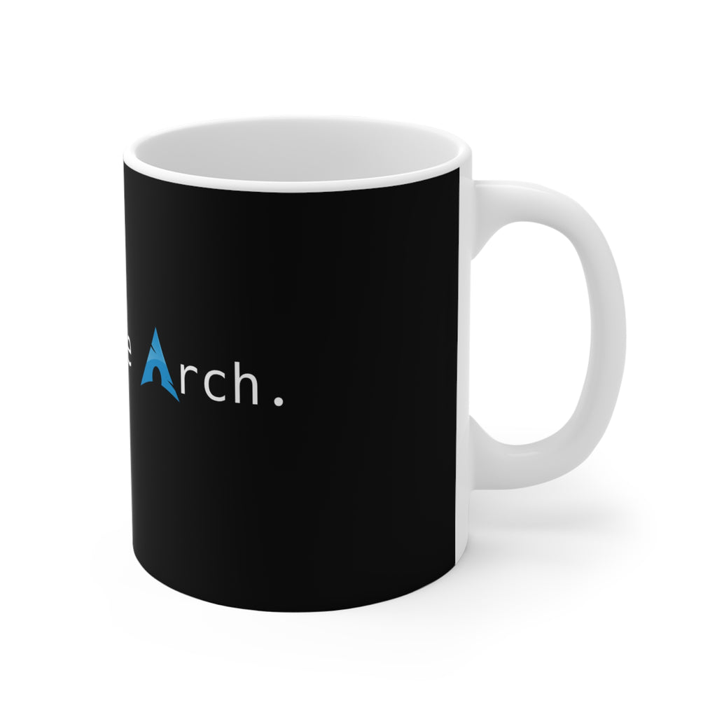 BTW, I Use Arch Black Mug — Linux Arch Ceramic Coffee Cup