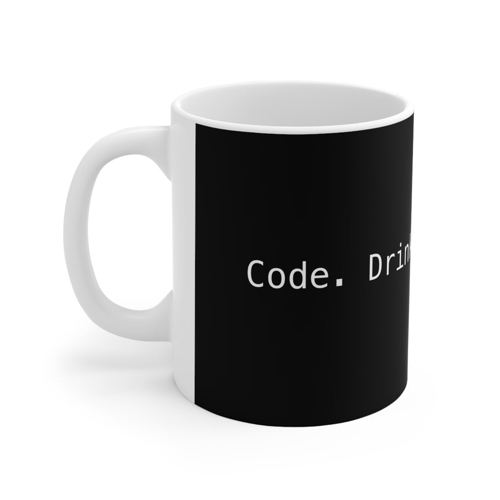 Code. Drink. Repeat. Ceramic Coffee Mug — Programmer Gift